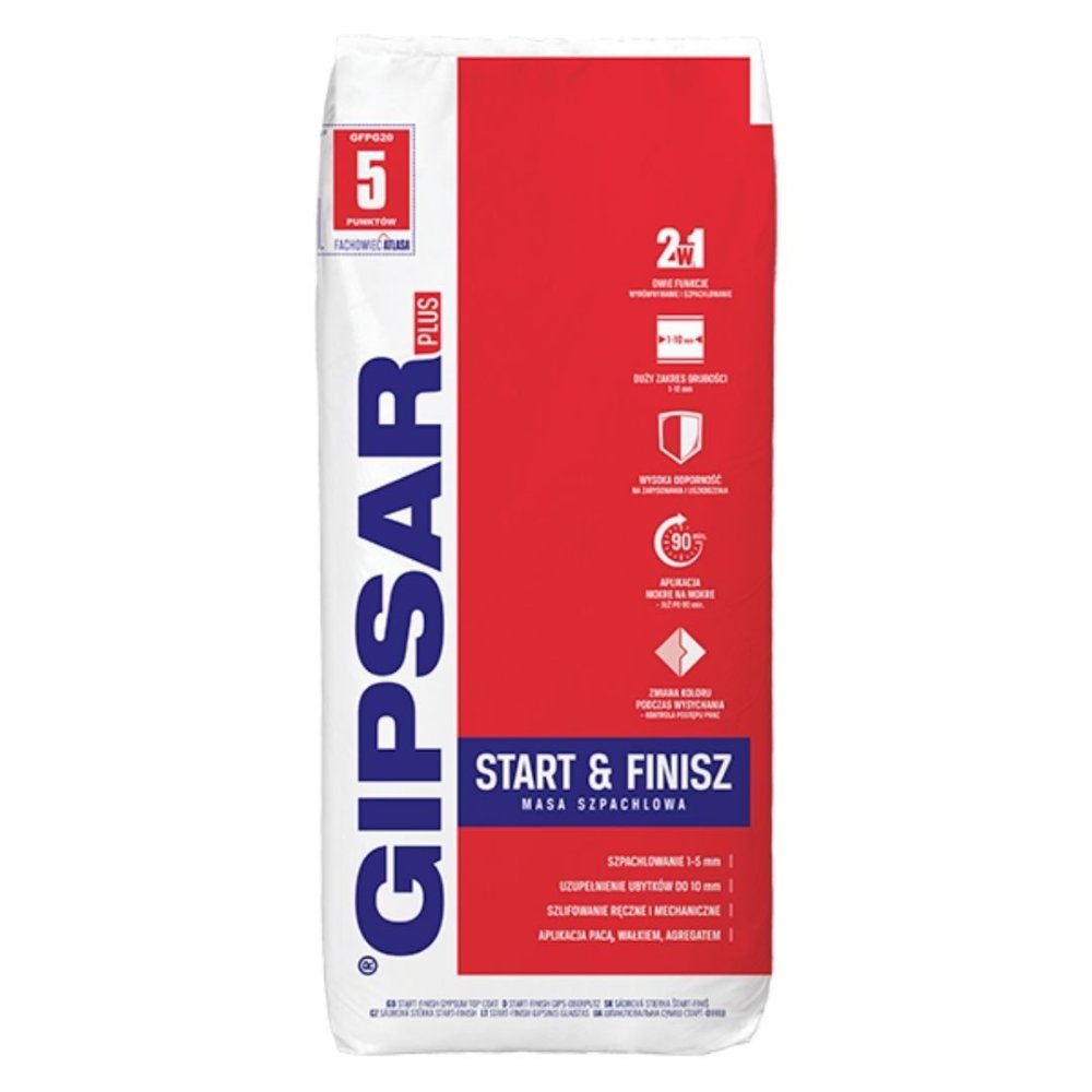 ATLAS GIPSAR PLUS GŁADŻ SZPACHLOWA 20KG