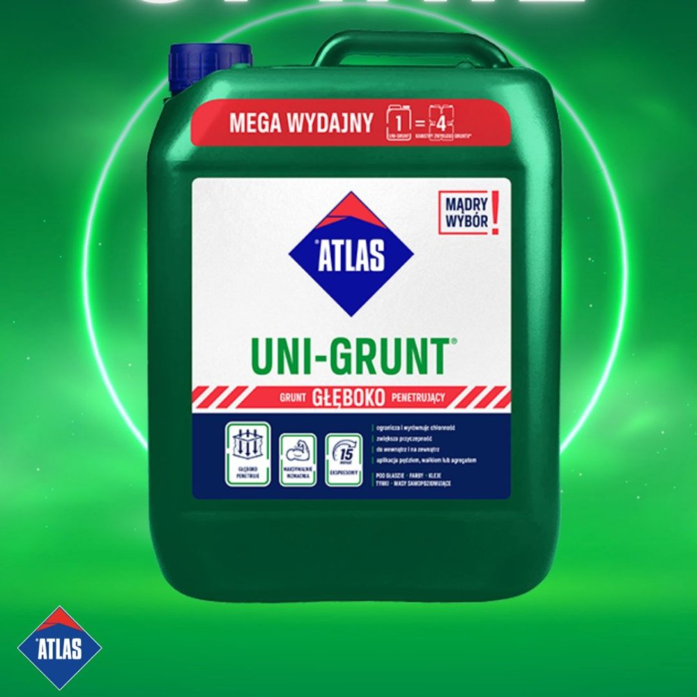 ATLAS UNI-GRUNT 5L  szybkoschnąca emulsja gruntująca