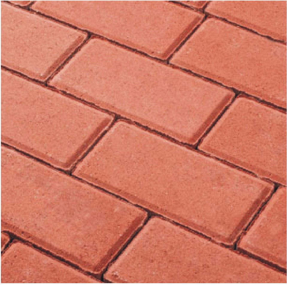 KOSTKA BRUKOWA PROSTOKĄT CZERWONY 8CM Polbruk