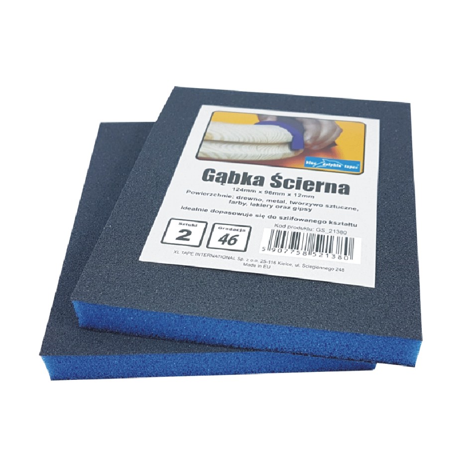GĄBKA ŚCIERNA 124X98X12 46 2SZT Blue Dolphin