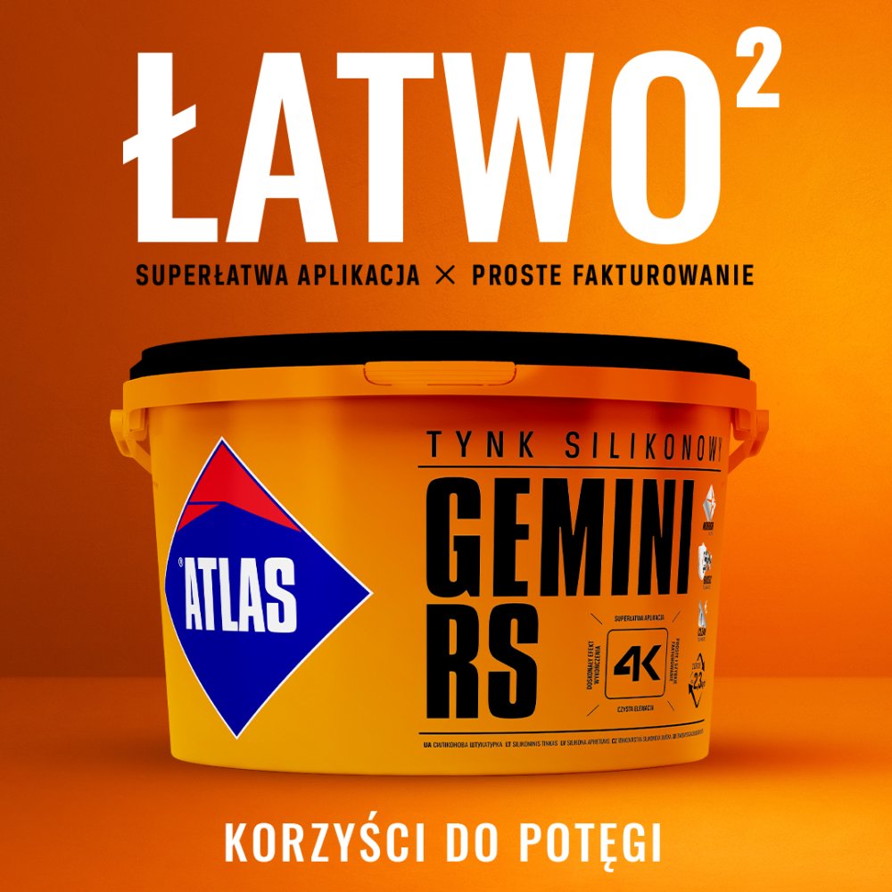 ATLAS TYNK SILIKONOWY SAH RS N15 GEMINI 25KG Szara