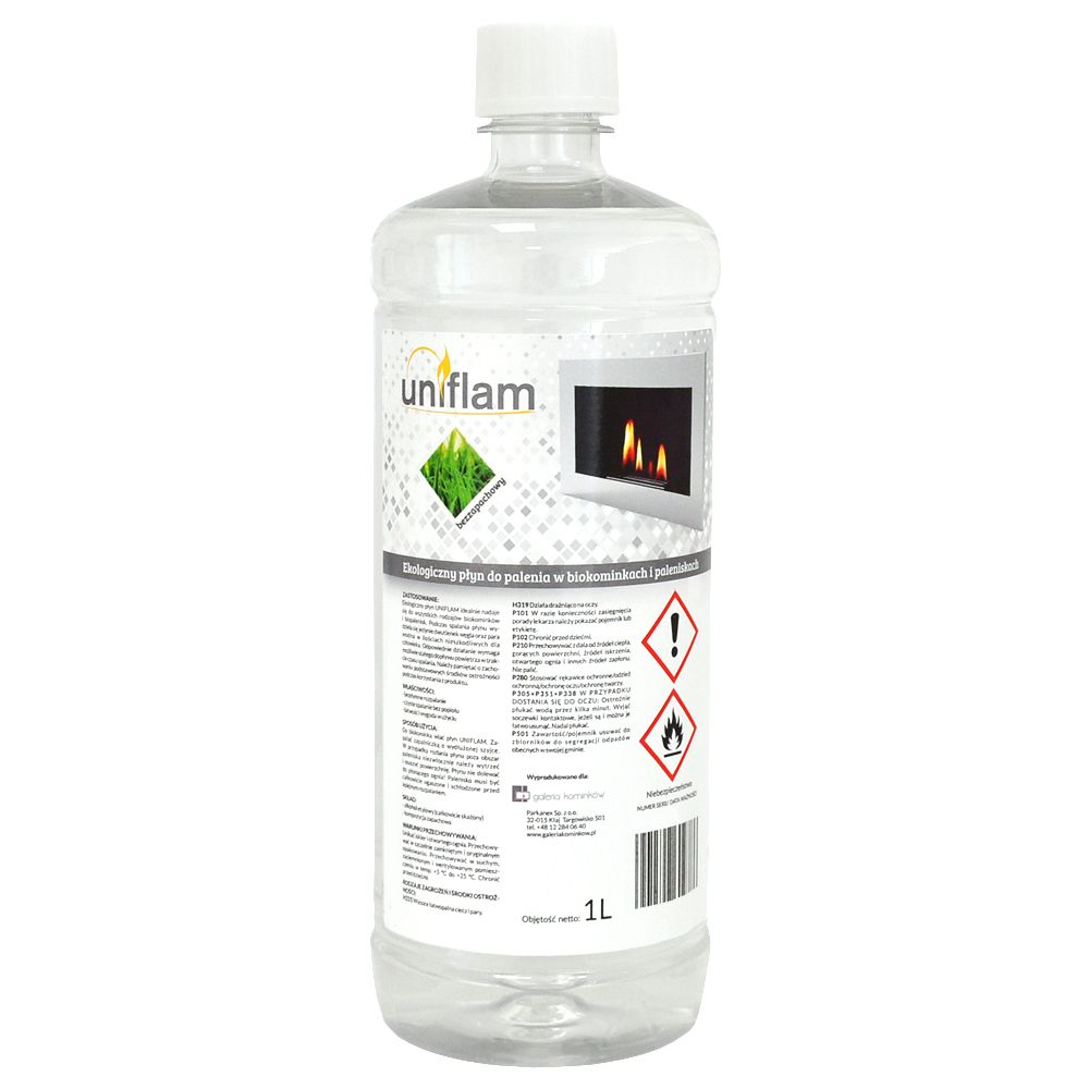 PŁYN DO PALENIA W BIOKOMINKACH Biopaliwo BEZZAPACHOWY 1L