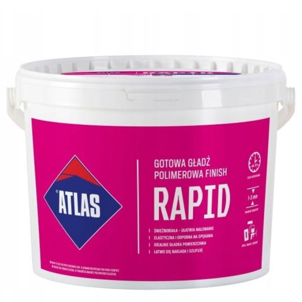 ATLAS RAPID gotowa gładź polimerowa finish 25 KG