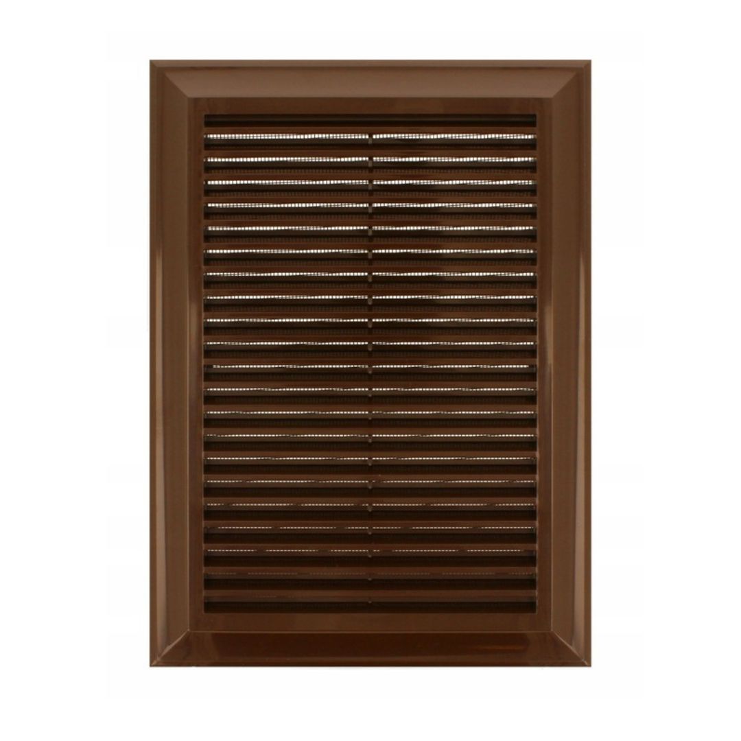 KRATKA WENTYLACYJNA 180x250 mm z siatką i kołnierzem EL250 BOX BRĄZOWA Vents