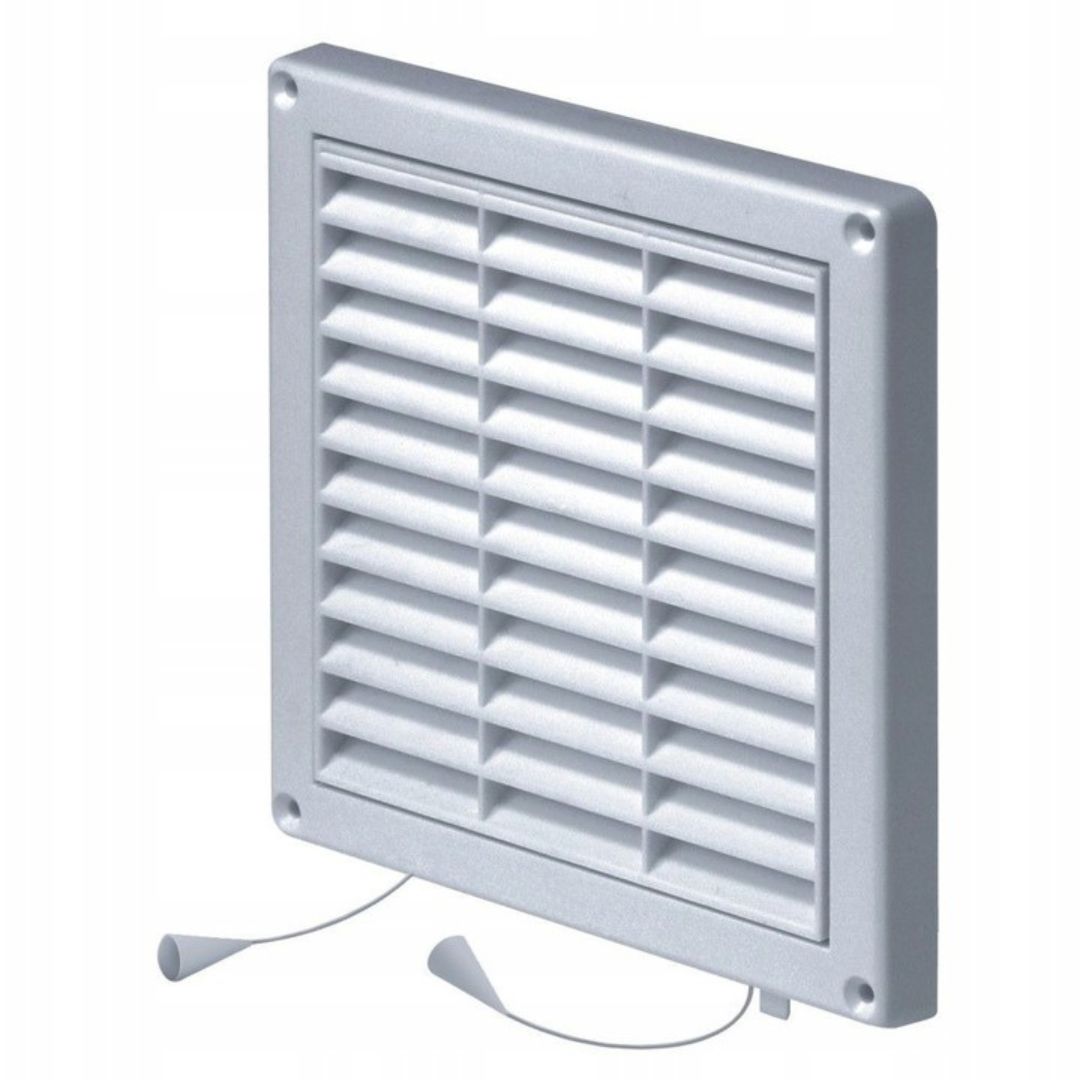 KRATKA WENTYLACYJNA 154x154 mm regulowana z siatką MW 100 AR BIAŁA Vents