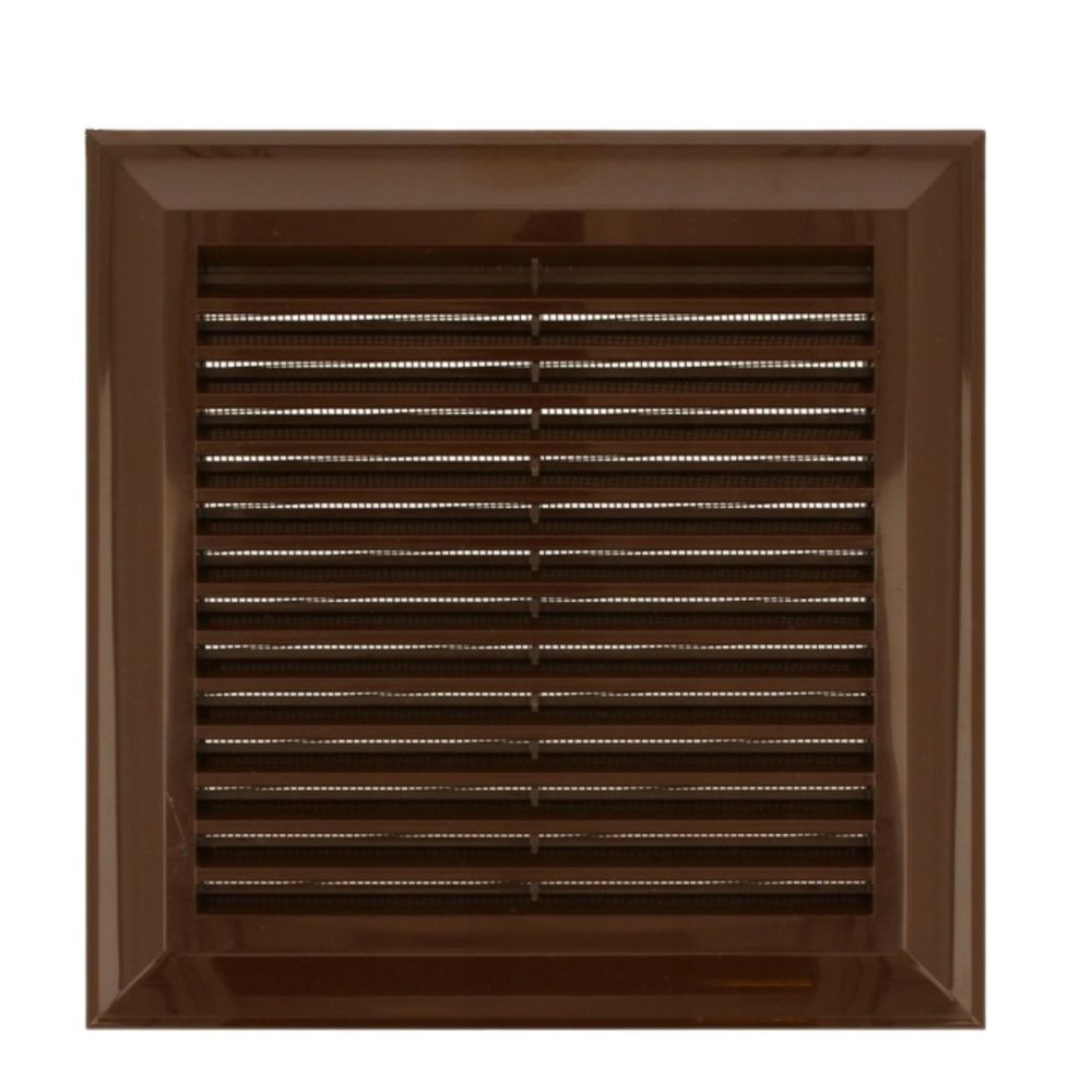 KRATKA WENTYLACYJNA 140x140 mm z siatką i kołnierzem EL 140A BOX BRĄZOWA Ventika