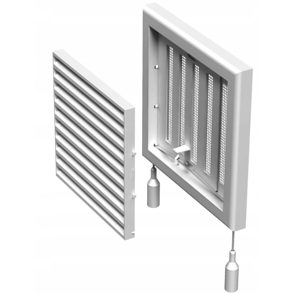 KRATKA WENTYLACYJNA 188x188 mm regulowana z siatką MW 120AR BIAŁA Vents