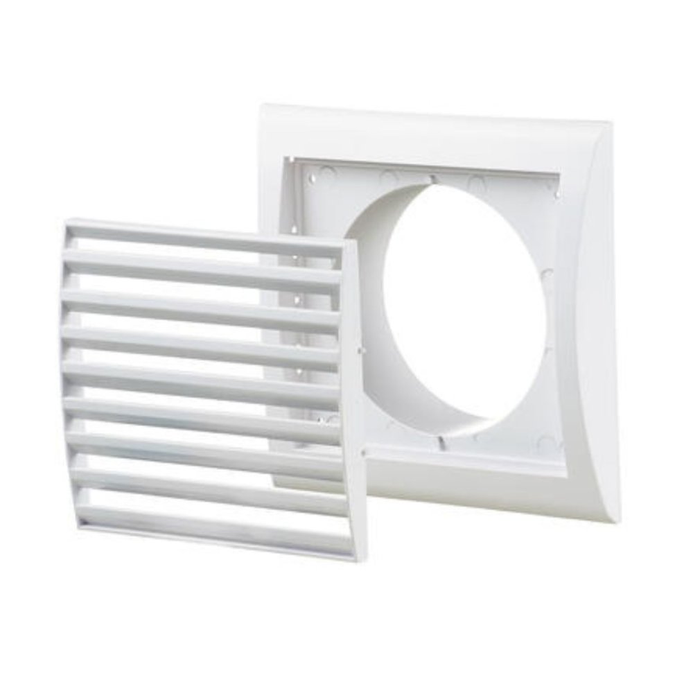 KRATKA WENTYLACYJNA 154X150 mm regulowana z siatką i kołnierzem MW103K BIAŁA Vents