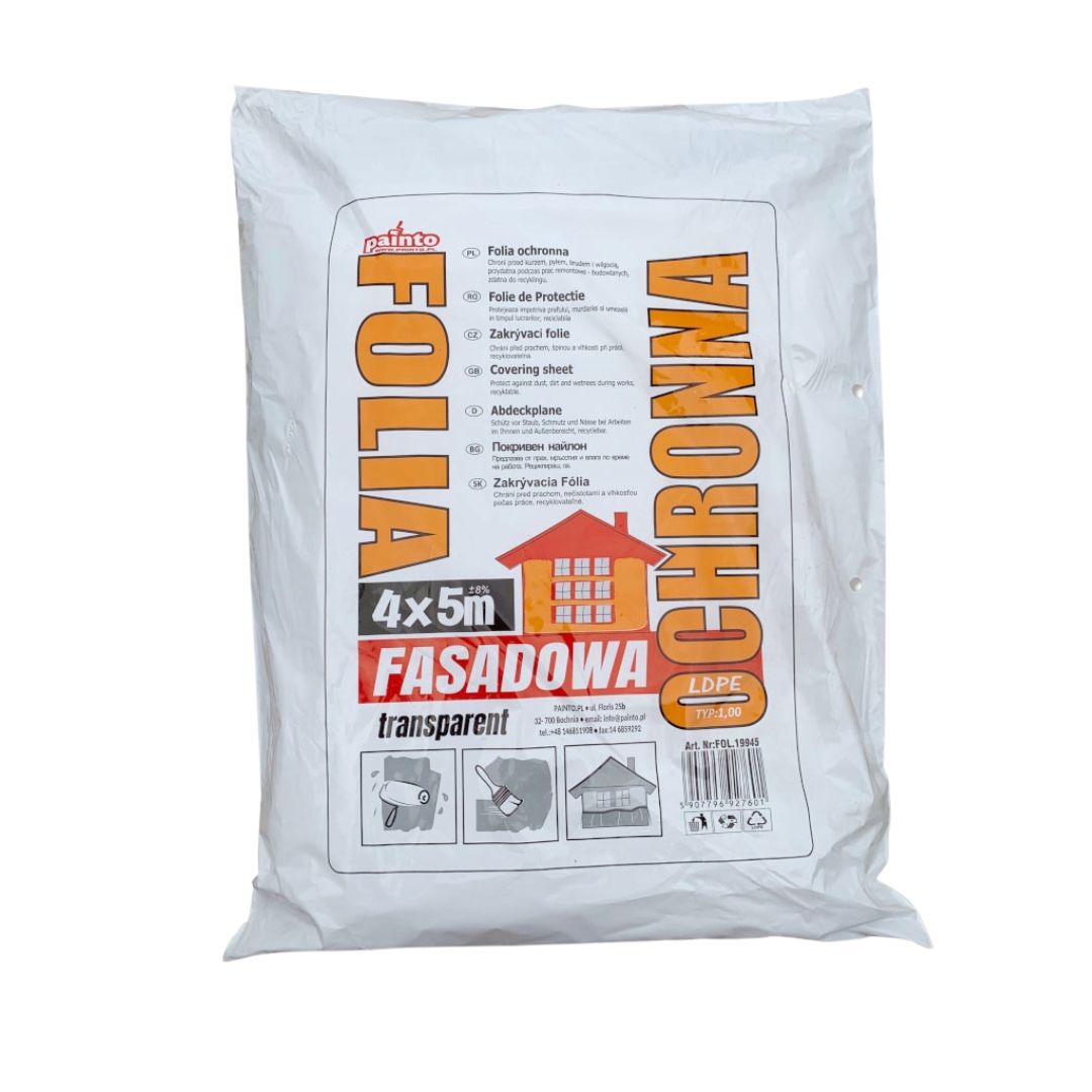 FOLIA TYNKARSKA FASADOWA 4X5M TRANSPARENTNA 19945 1KG
