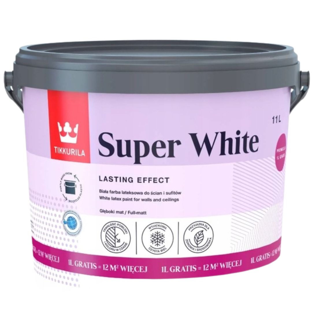 FARBA LATEKSOWA SUPER WHITE 11L Tikkurila