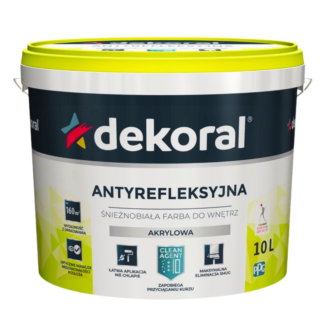 FARBA ANTYREFLEKSYJNA AKRYLOWA POLINAK PLUS 10L Dekoral