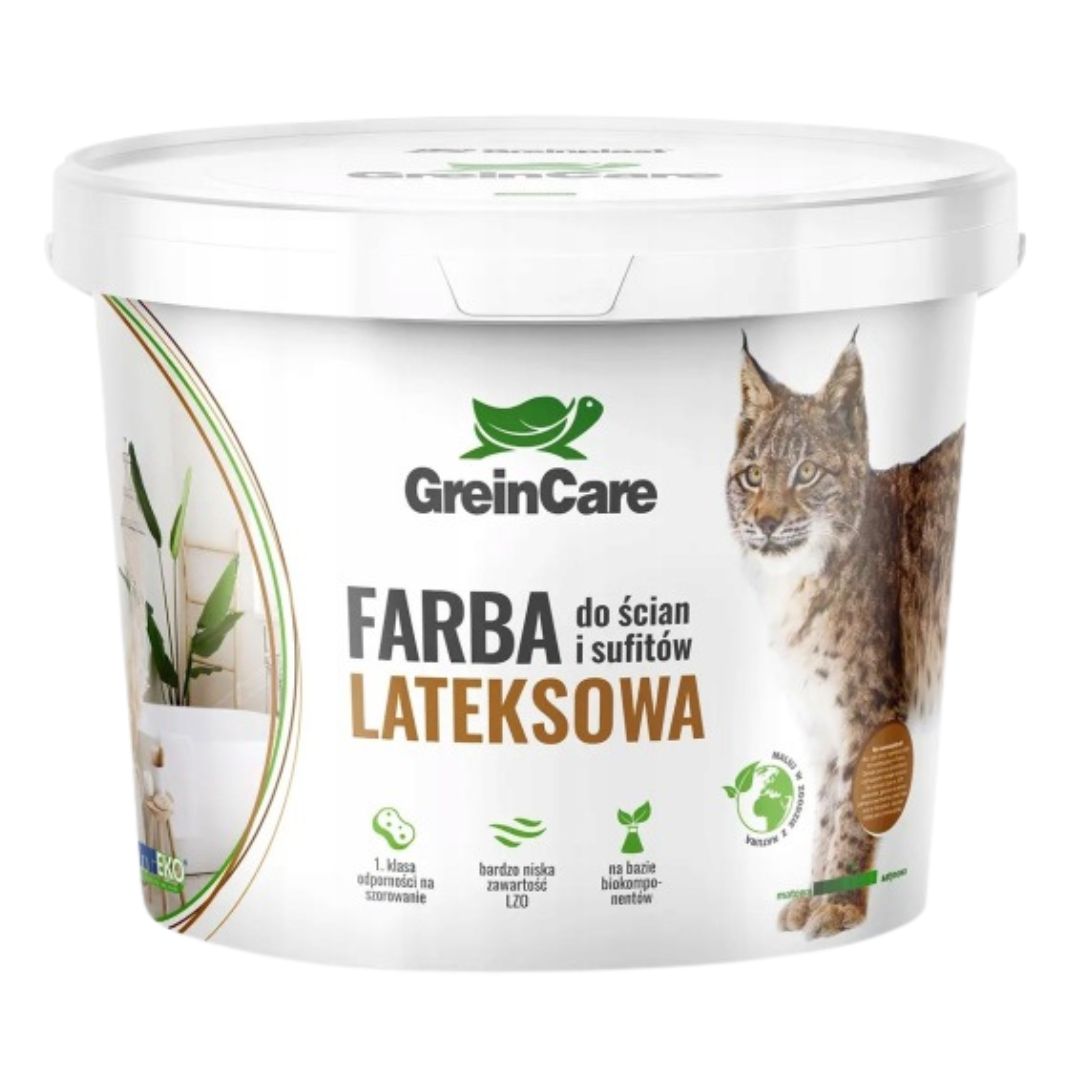 FARBA LATEKSOWA EKOLOGICZNA BIAŁA do ścian i sufitów 5L Greinplast
