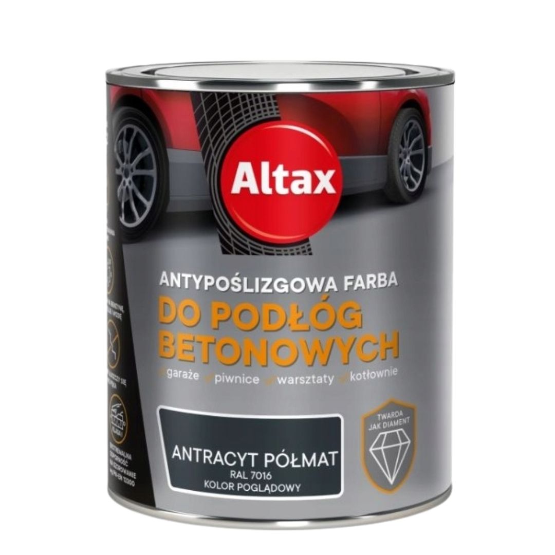 ALTAX FARBA DO PODŁÓG BETONOWYCH ANTYPOŚLIZGOWA ANTRACYT 0,75L