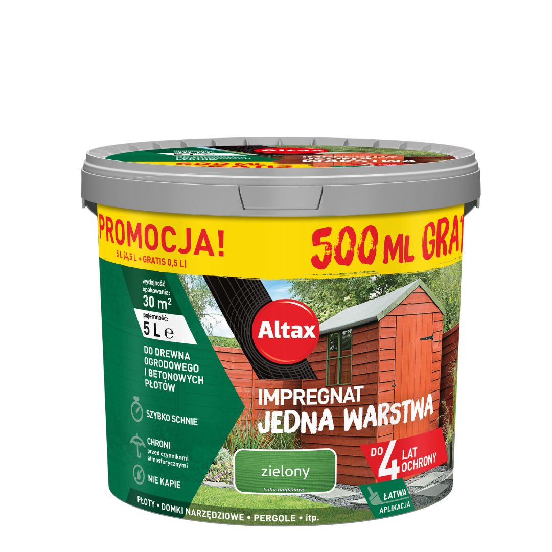 ALTAX IMPREGNAT JEDNA WARSTWA drewno/beton ZIELONY 5L