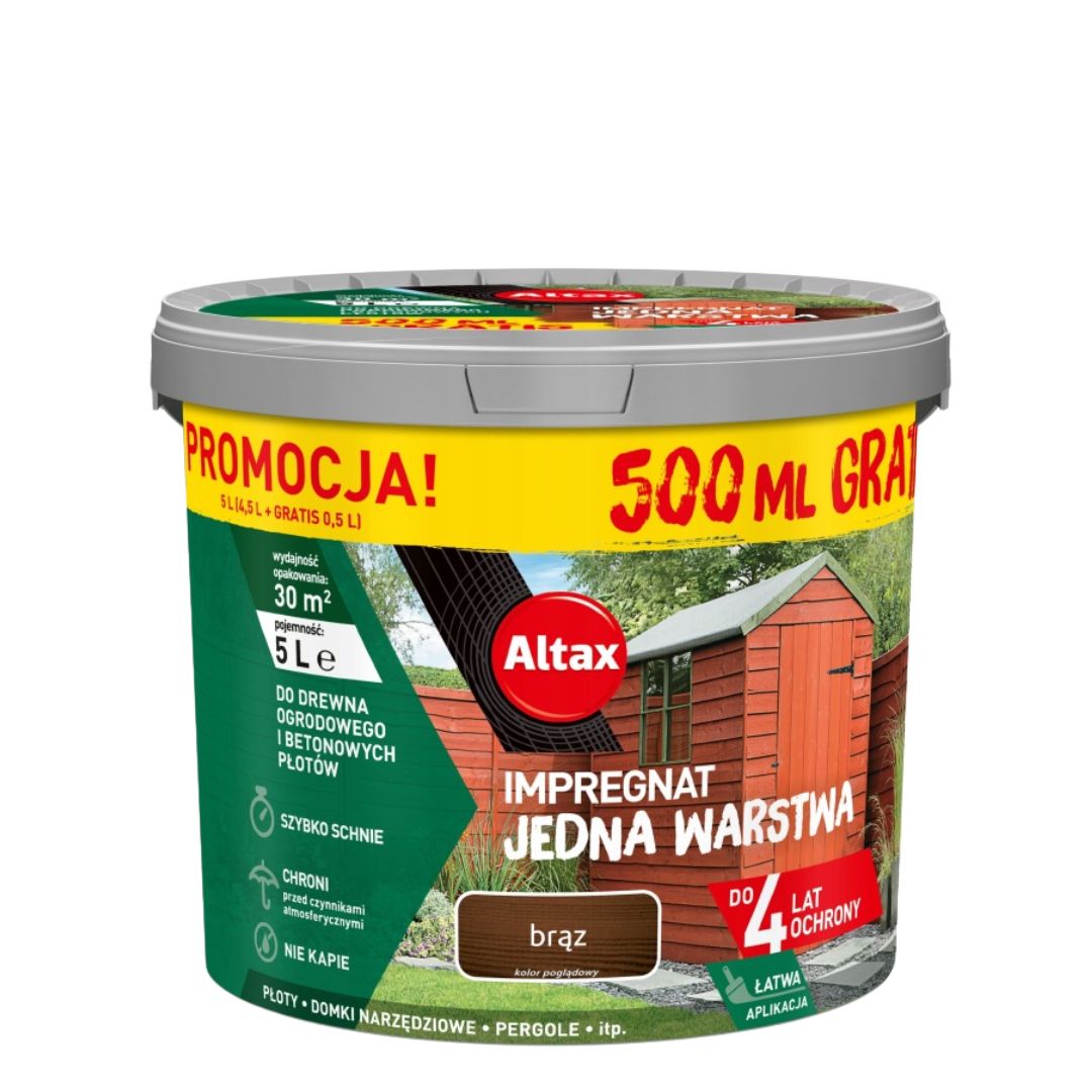 ALTAX IMPREGNAT JEDNA WARSTWA drewno/beton BRĄZ 5L