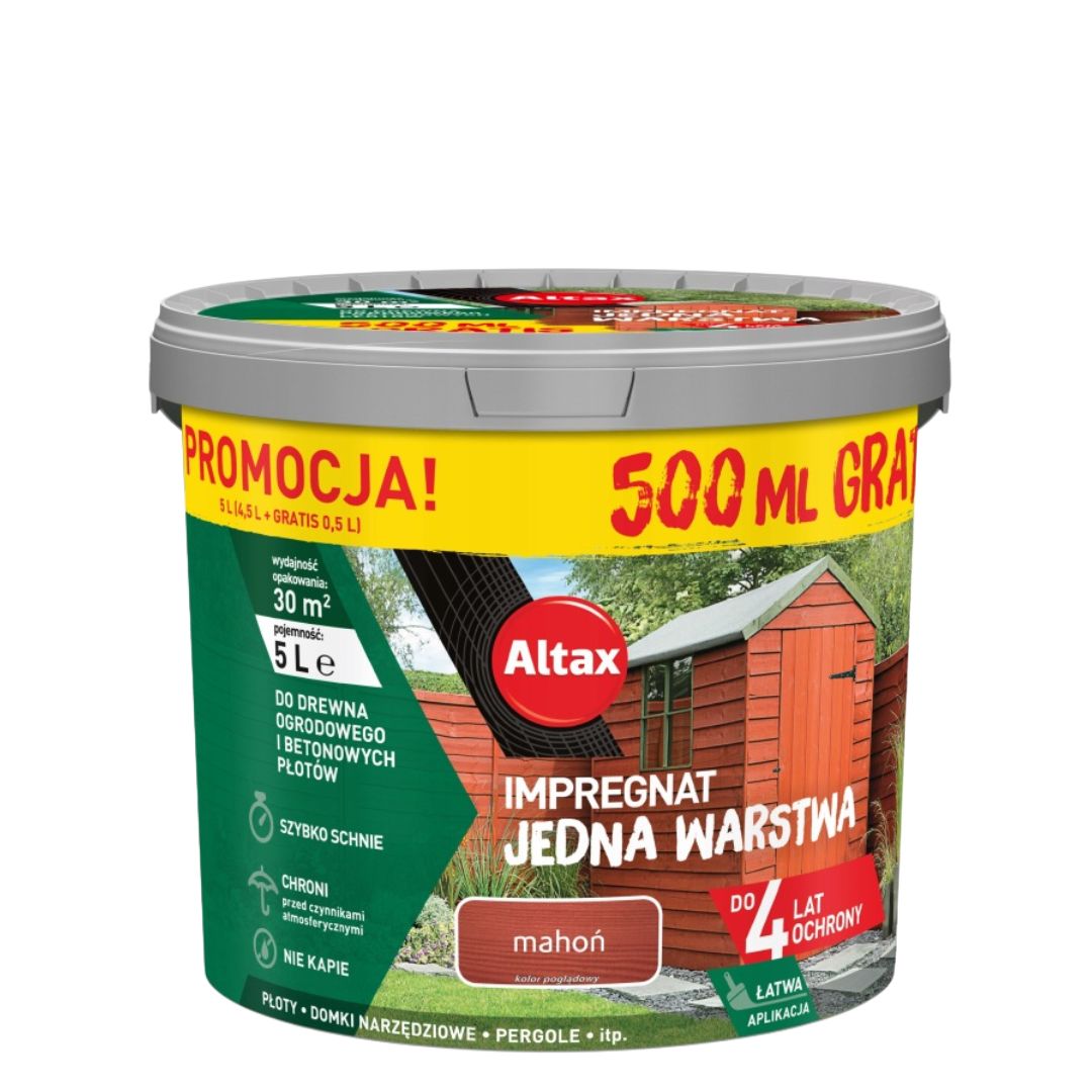 ALTAX IMPREGNAT JEDNA WARSTWA drewno/beton MAHOŃ 5L