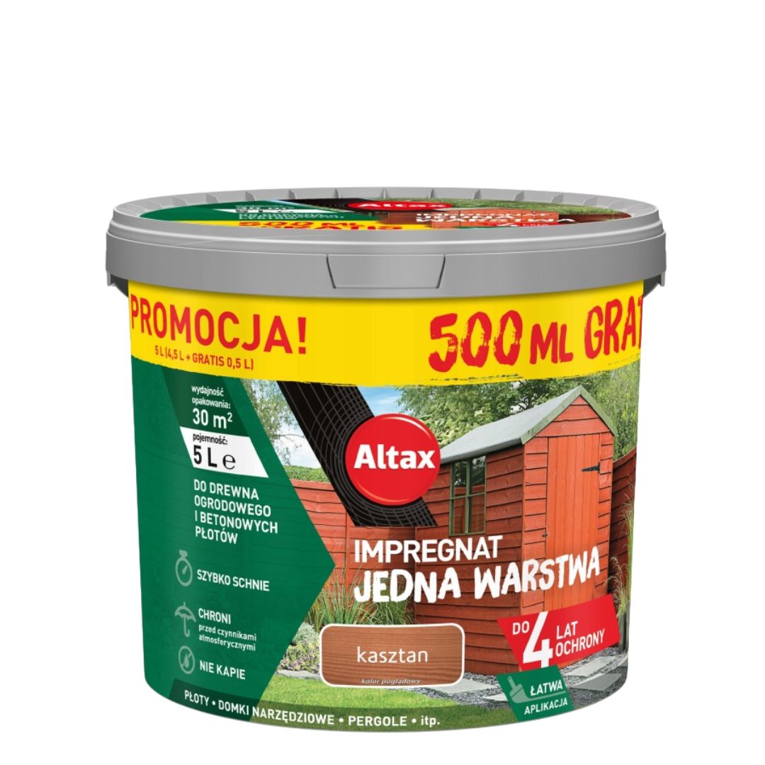 ALTAX IMPREGNAT JEDNA WARSTWA drewno/beton KASZTAN 5L