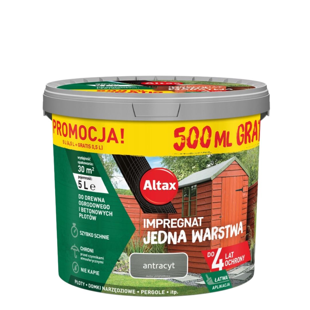 ALTAX IMPREGNAT JEDNA WARSTWA drewno/beton ANTARACYT 5L