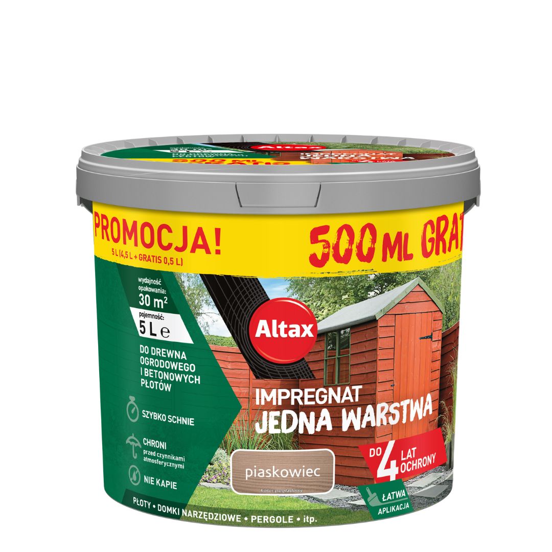 ALTAX IMPREGNAT JEDNA WARSTWA drewno/beton PIASKOWIEC 5L