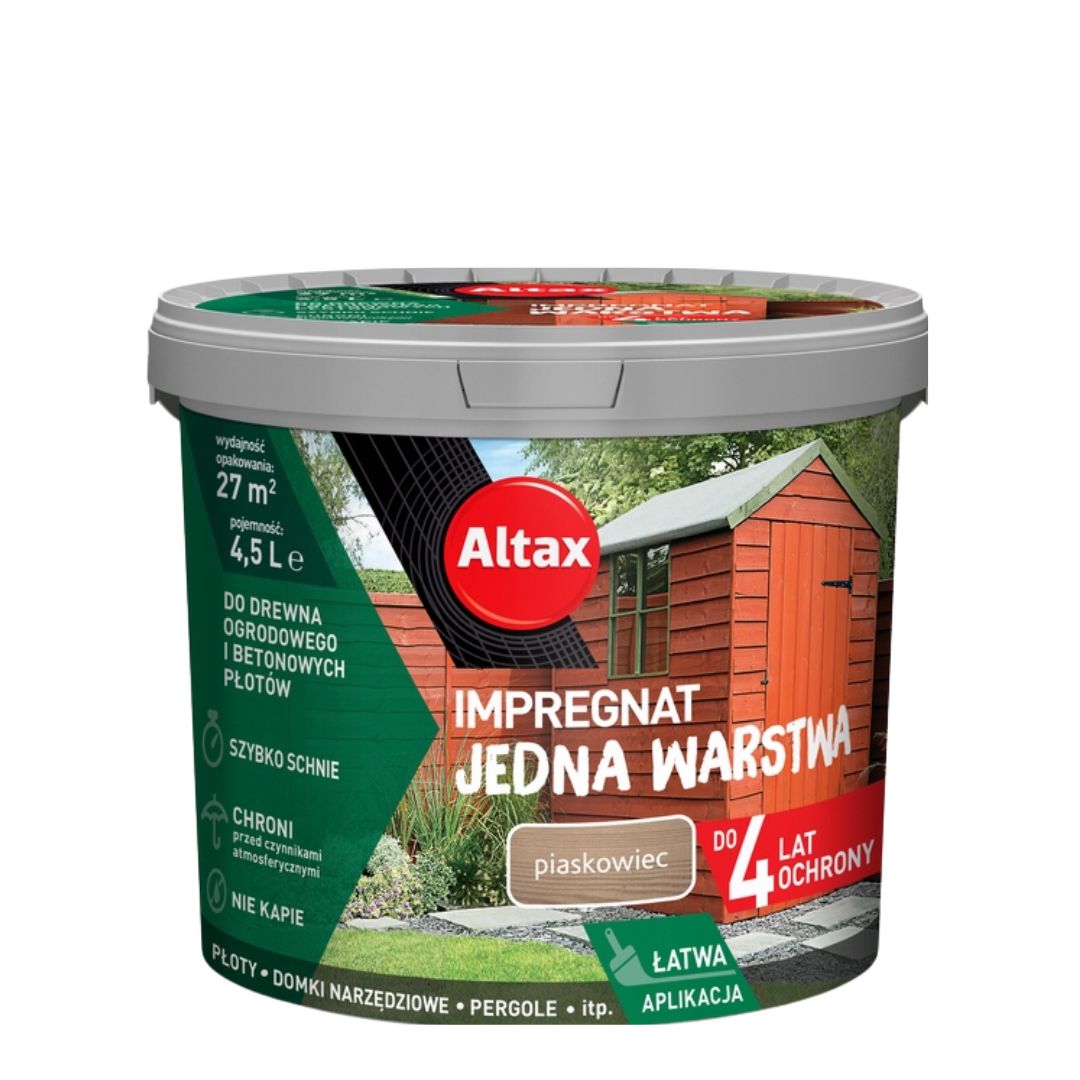 ALTAX IMPREGNAT JEDNA WARSTWA drewno/beton PIASKOWIEC 4,5L