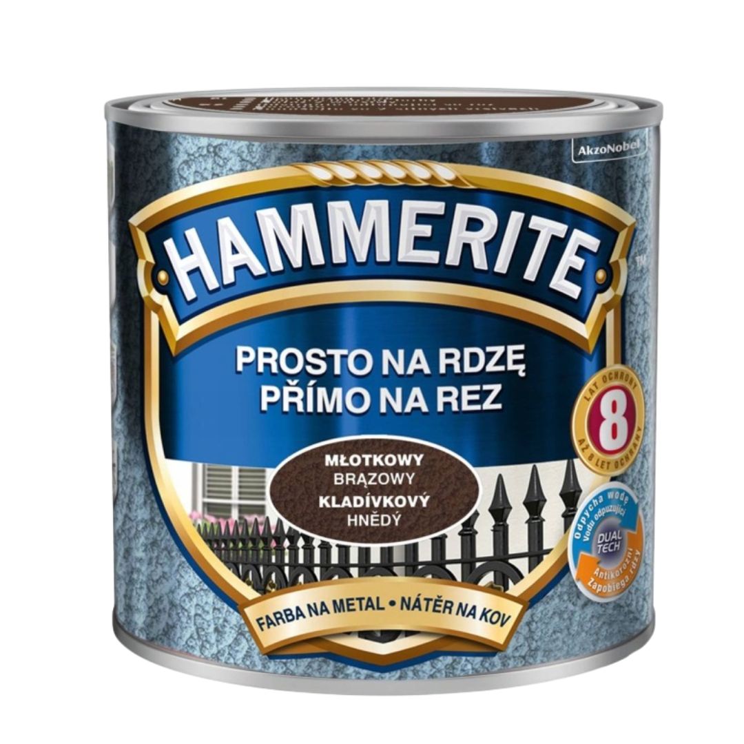 HAMMERITE Farba antykorozyjna PROSTO NA RDZĘ MŁOTKOWY BRĄZOWY 2,5L